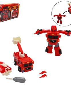BOITE FIGURINE ROBOT POMPIER 2 EN 1