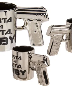 Mug argenté avec poignée pistolet