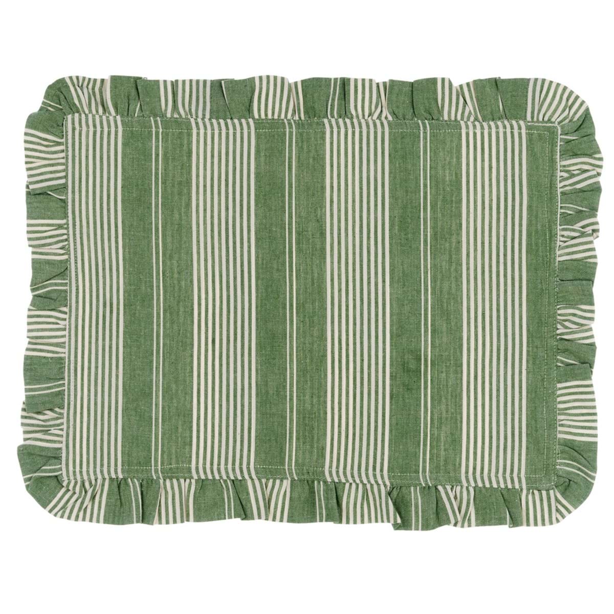 Set De Table En Coton 40×30 CM + 3 CM De Volant Collection Vert J’espère – Image 2