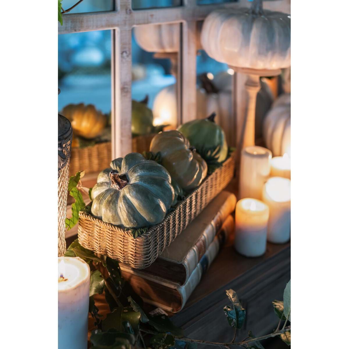 Décoration Panier De Citrouilles En Résine à Poser 38x14x14 CM – Image 3