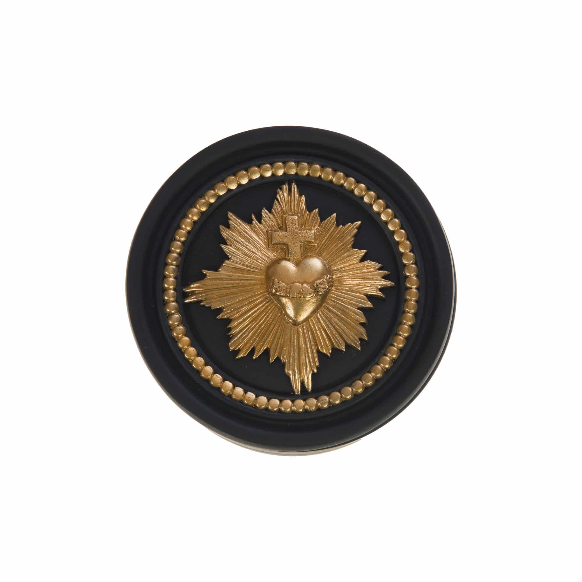 Boîte Décorative Ex-Voto – Résine Noire & Motif Doré en Relief – Image 2