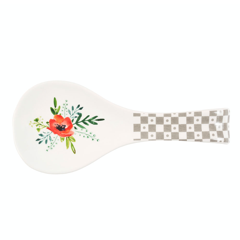Repose Cuillère Blandine Rouge, Gris En Dolomite – Comptoir de Famille – Image 2
