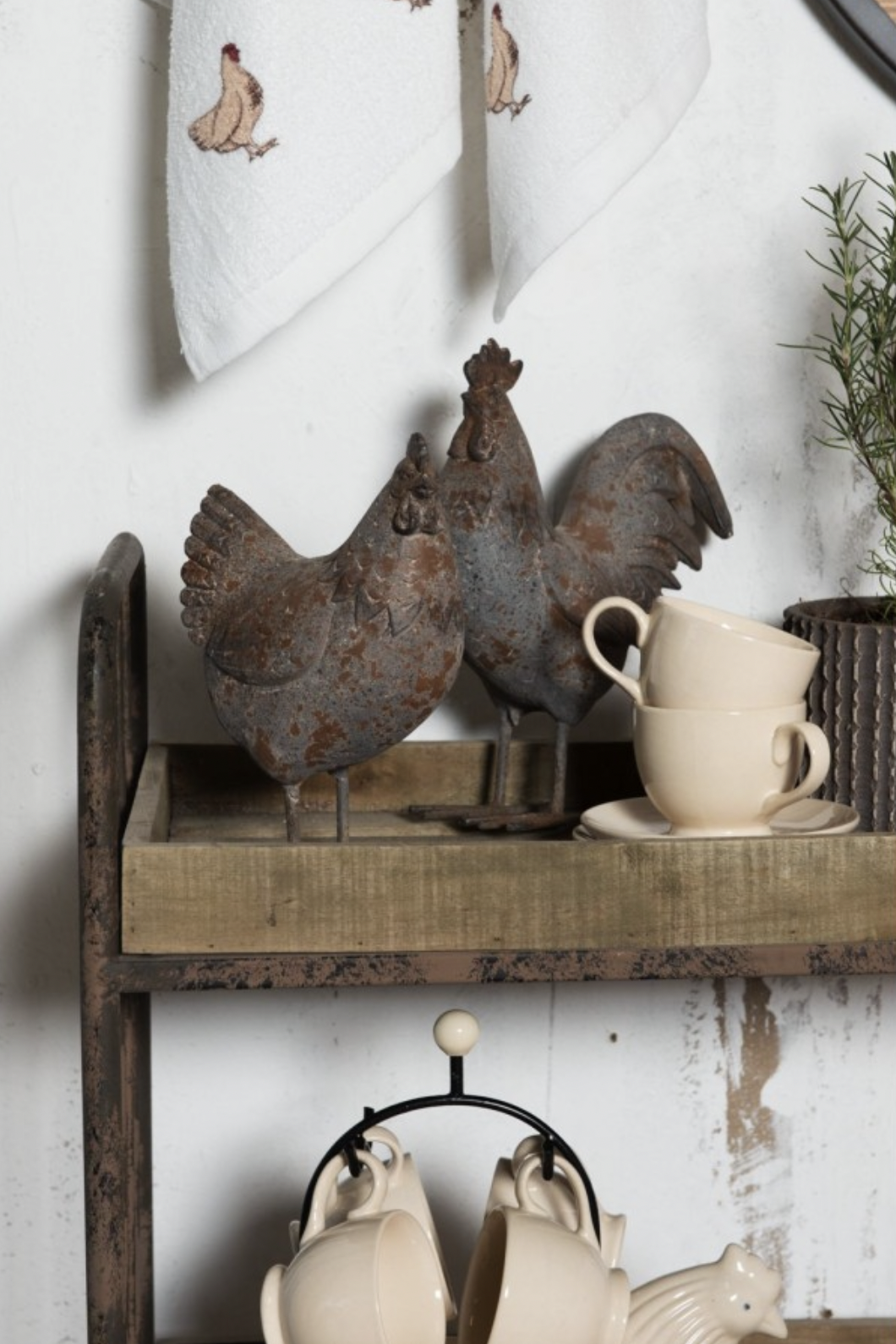 Déco Poule Grise En Fer 13x9xH20 CM – Image 3