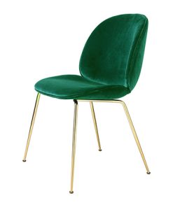 Chaise Beetle – Laiton – Velours vert cat. 3