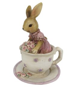 Alternative view of Figurine Lapin Rose Dans Une Tasse Alice Aux Pays Des Merveilles 11x8x8 CM