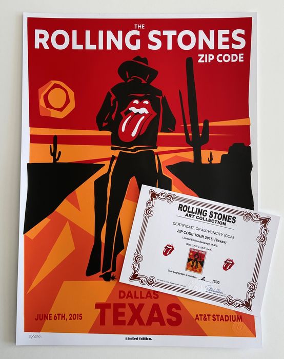 Rolling Stones – Affiche litho numérotée – Dallas 2015 – Image 3