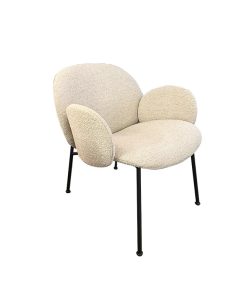 Fauteuil Ola avec accoudoirs – Bouclette blanche