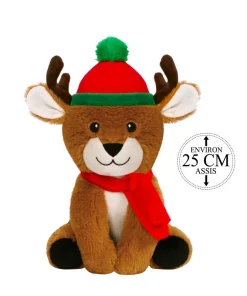 PELUCHE RENNE AVEC BONNET NOEL