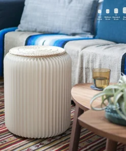 Alternative view of Tabouret pliable Léon Blanc 42cm – Ultra résistant – Carton recyclé