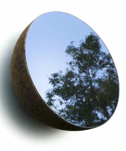 Alternative view of Miroir design Moon 42 cm en liège noir naturel