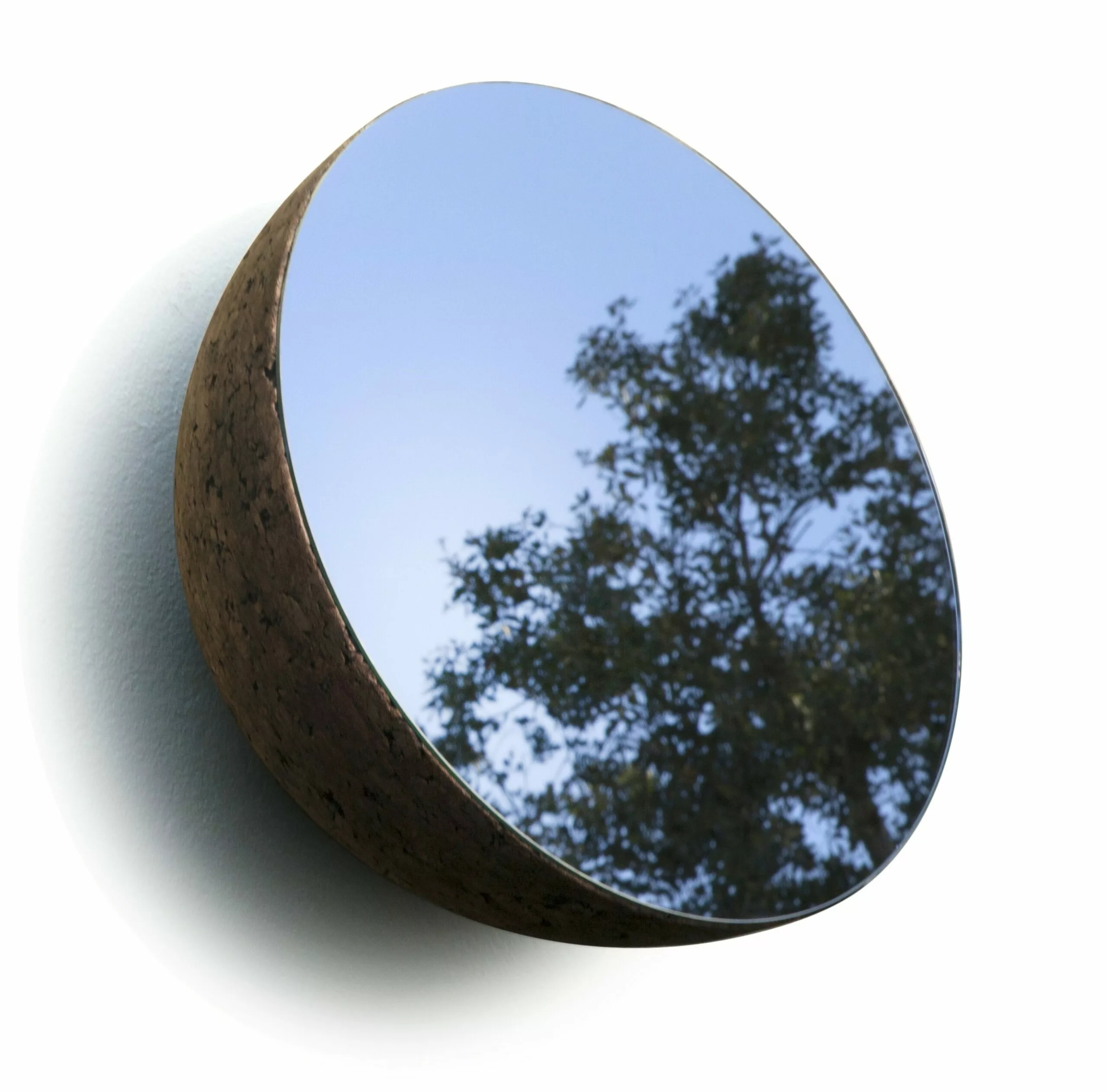 Miroir design Moon 42 cm en liège noir naturel – Image 2