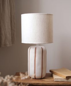 Alternative view of Lampe à poser céramique écrue et terracotta